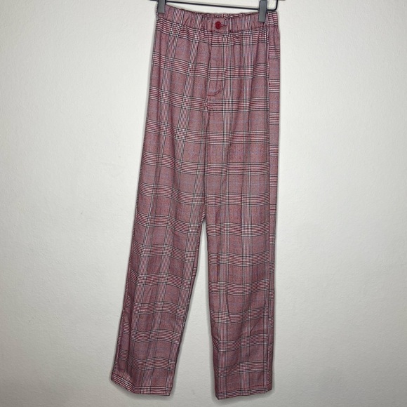 John Galt Brandy Melville Plaid High Waist Trouser Pants - Picture 2 of 6